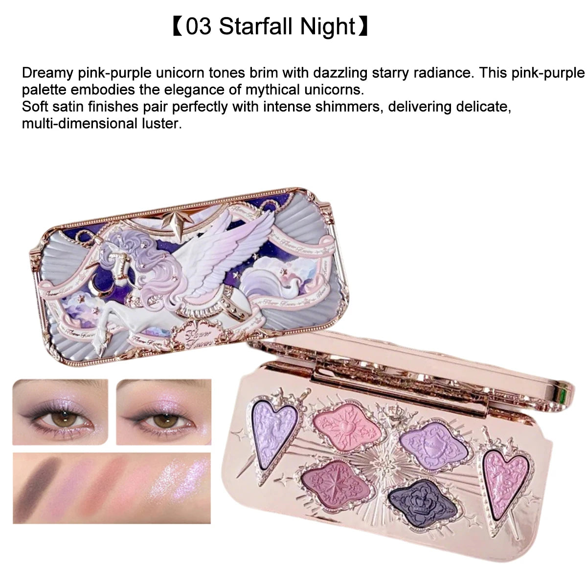 Flower Knows Knight Unicorn Makeup Set Eyeshadow Blush Lipstick Loose Powder Long Lasting Fantasy Princess Beauty Kit Cosmetics