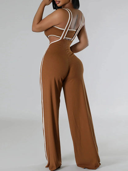 Sexy jumpsuit women pants summer casual Pants set jumpsuits Wide leg pants body party club outfits bodysuit Two pieces overalls