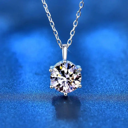 SG 1ct VVS1 D Color Moissanite Necklace 925 Soild Sterling Sliver Chain With Certificate Fine Jewelry For Woman