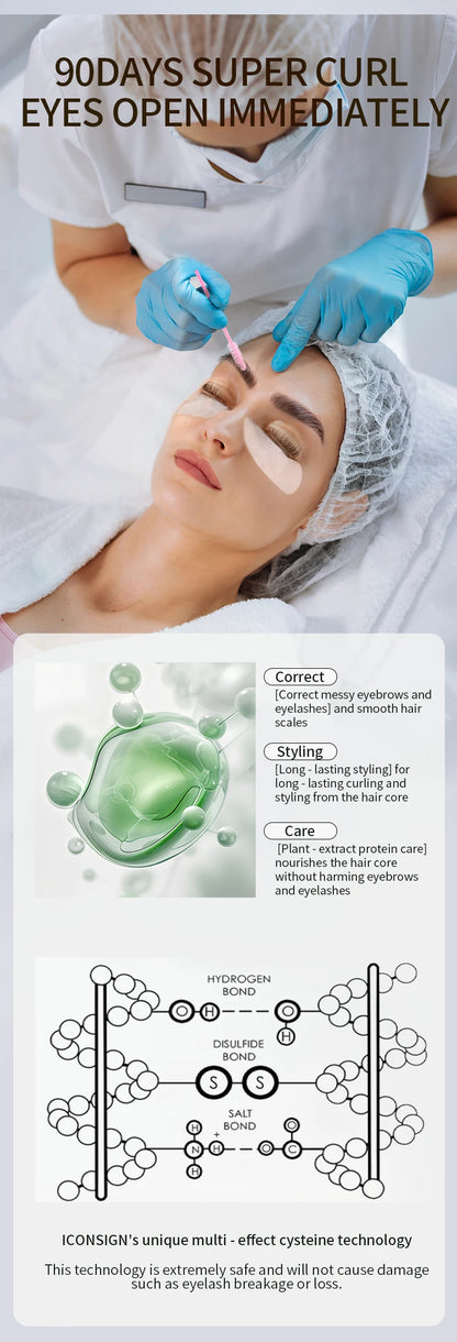 ICONSIGN Cysteamine Lift Kit 8-12 Min Plant Extract Vegan Ingredient Eensitive Skin Eyelash Brow lift Gift Beauty Makeup Sets