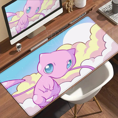 Gaming Mouse Pad Large Rubber Keyboard Desk Mat Anti-slip Gamer Playmat Laptop PC Accessories Carpet Mewtwo P-Pokemon Mousepad