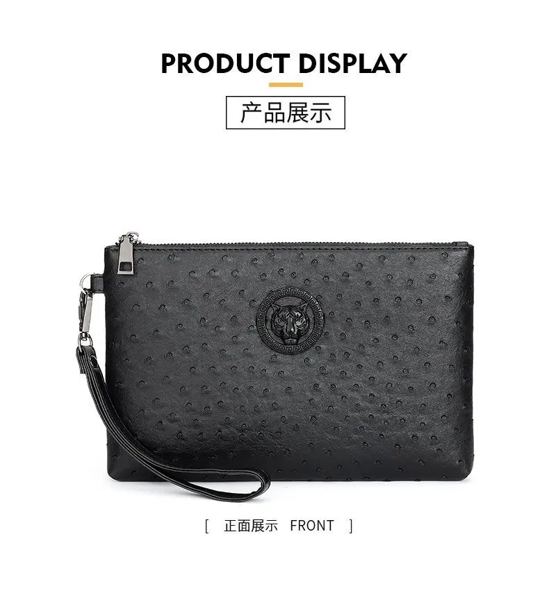 New Business Style Men Clutch Large Wallet Soft PU Leather Male Wristlet Pack Bag Elegant Leisure Stylish HandBags Envelope Bag