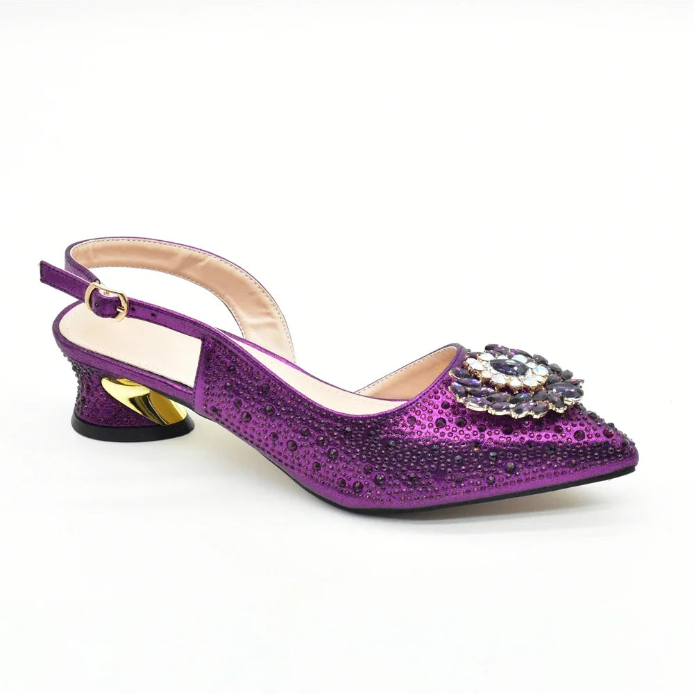 Fashion Party Shoes and Bag Match for Women Shoes for Women and Bag 2026 Designer Luxury Rhinestone African Women Wedding Pumps