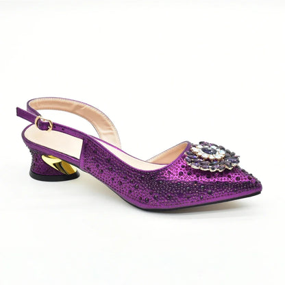 Fashion Party Shoes and Bag Match for Women Shoes for Women and Bag 2026 Designer Luxury Rhinestone African Women Wedding Pumps