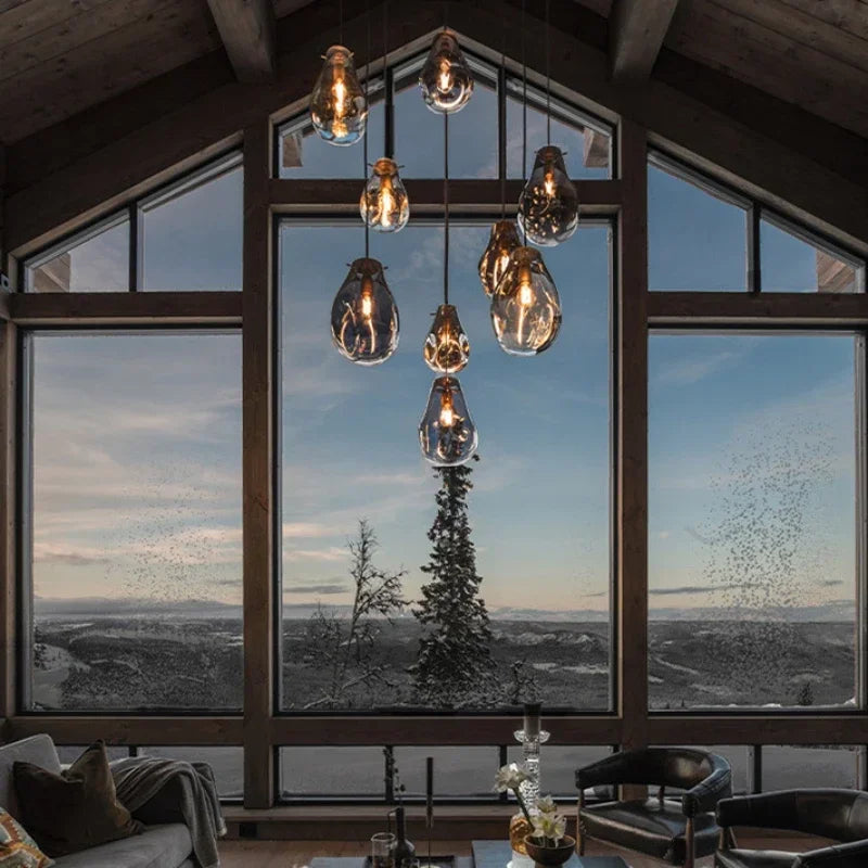 2026 Nordic Pocket Glass Chandelier Table Dining Kitchen Island Pendant Lights Minimalist Decor Lighting Suspension Design Fixtu