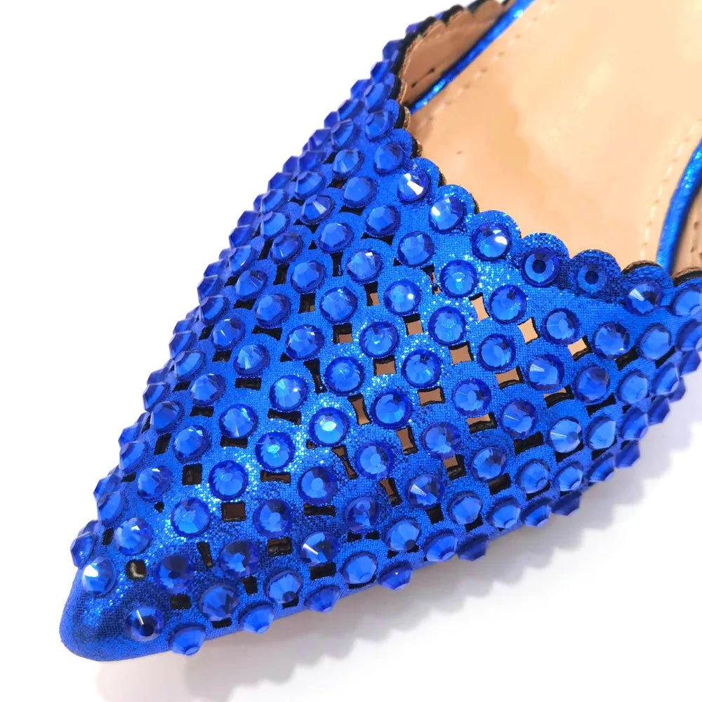 Fashion Summer 2023 Beads Decorated Muffin Bottom Sandals Wear Comfortable And Versatile Elegant Ladies Shoes And Bag Set