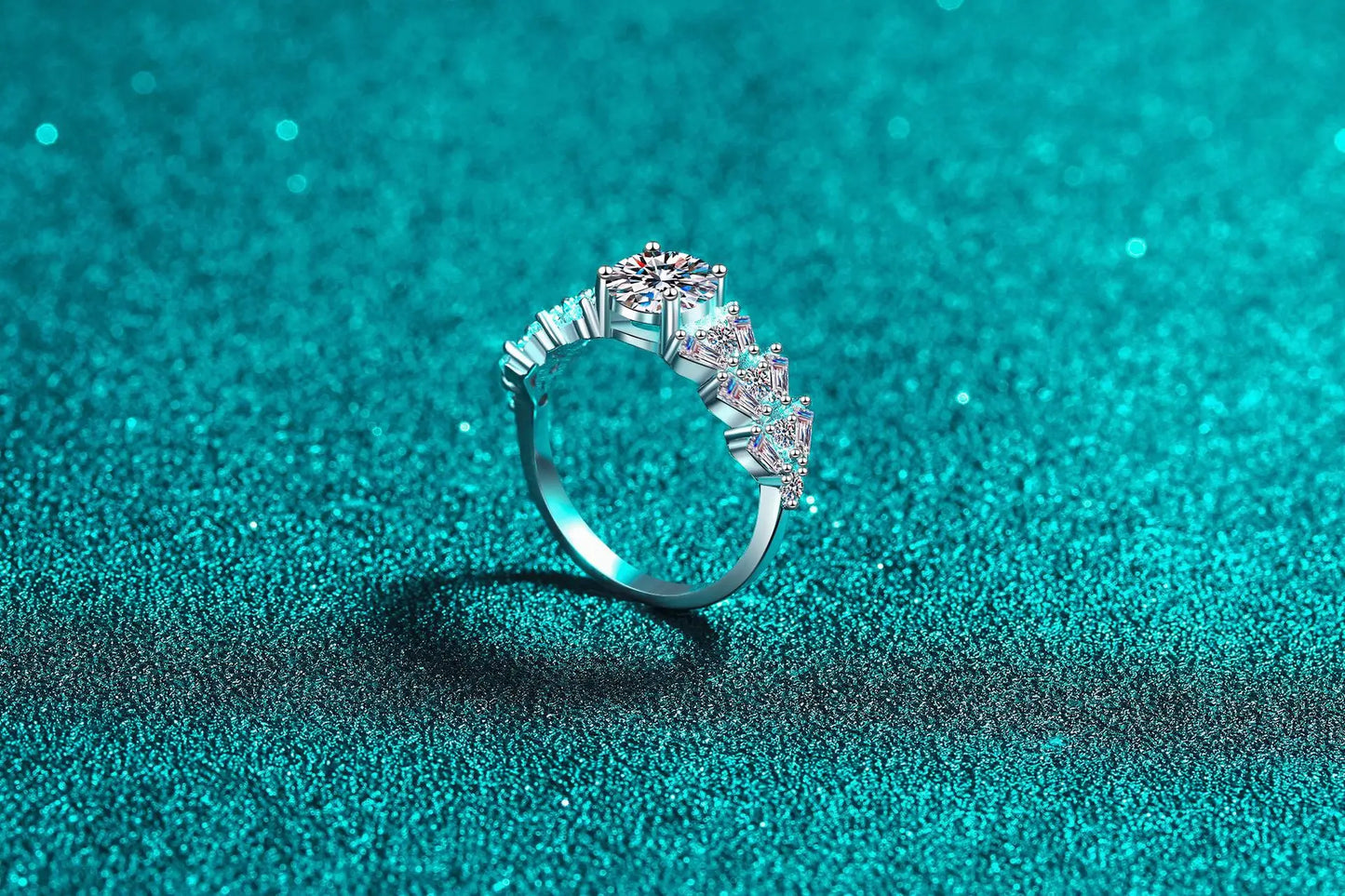 Women's PT950 Platinum 1CT Moissanite Ring - Rectangular Bevel Style, Luxury Gorgeous, High-End Festival Gift & Unique
