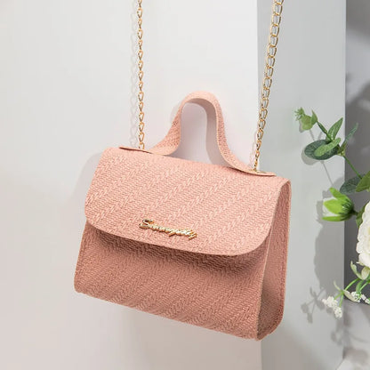 Leisure small square bag autumn and winter new women's bag wholesale simple handbag embossed chain bag cross-border bags