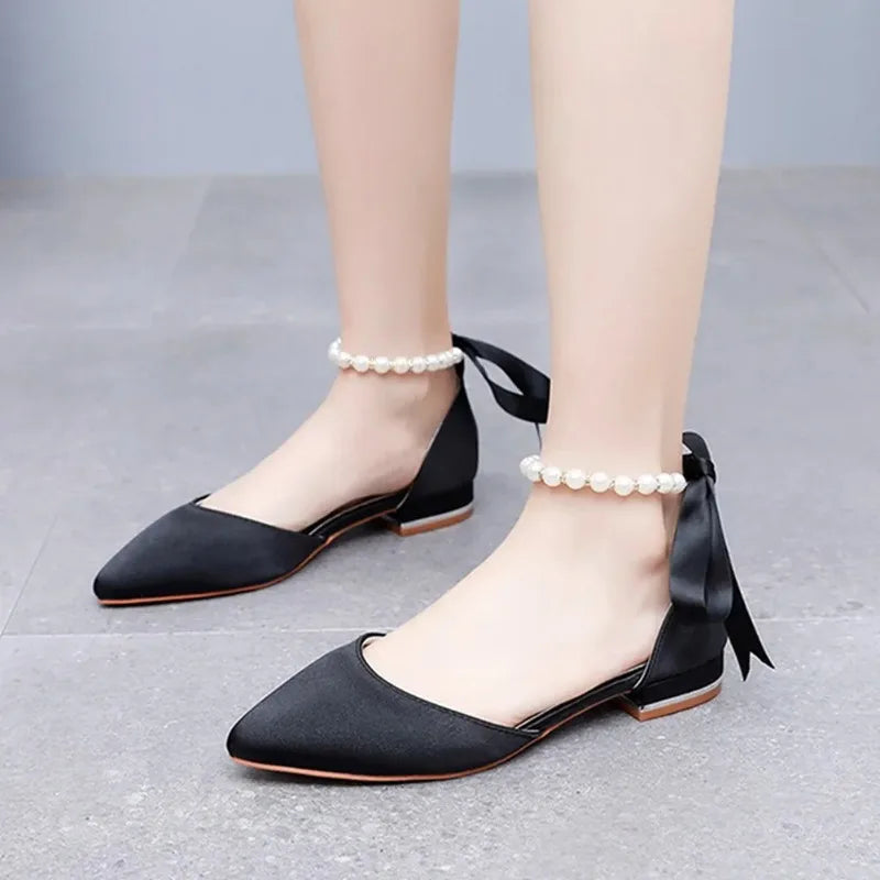 Summer New Women Shoes Fashion Pointed Tip Flat Sandals for Woman Elegant Dress Wedding Shoe Luxury Designer Shoes Zapatos Mujer