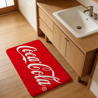 C-Coca Cola Bathroom Mat Anti-slip Absorb Water Long Strip Cushion Bedroon Mat Welcome Doormat