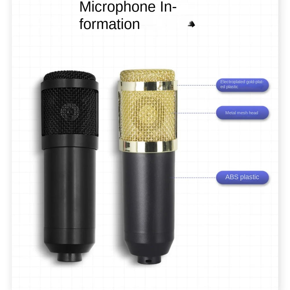 BM800 Condenser Microphone Kit Computer Sound Card Mobile Phone Voice Changer Microphone Streaming V8Sound Card Set Karaoke