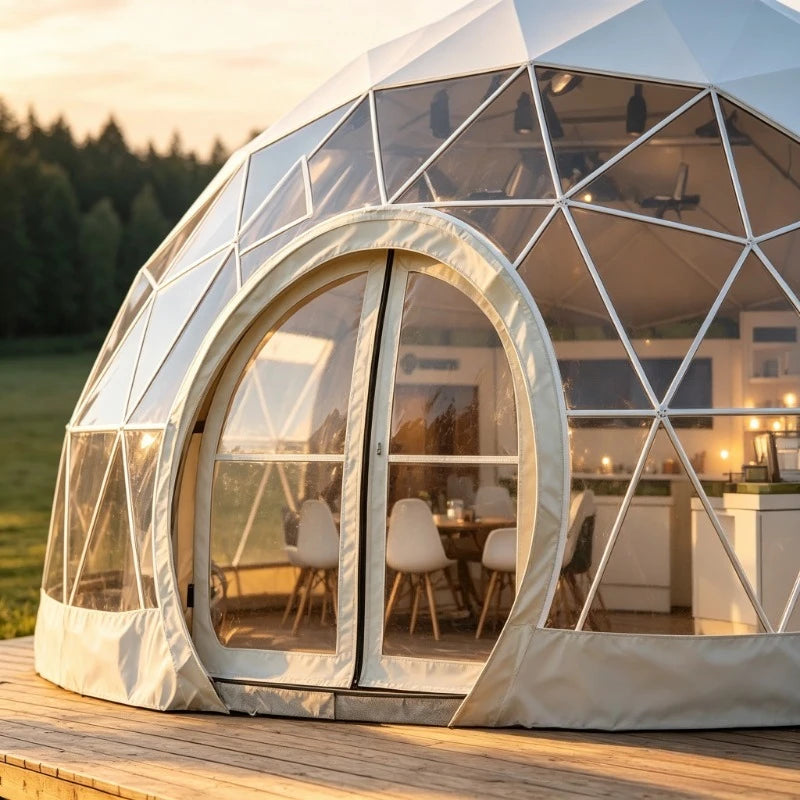Waterproof Clear PVC Geodesic Dome Bubble Tent, Large Space OEM ODM Available for Resort Hotel Business Outdoor Camping
