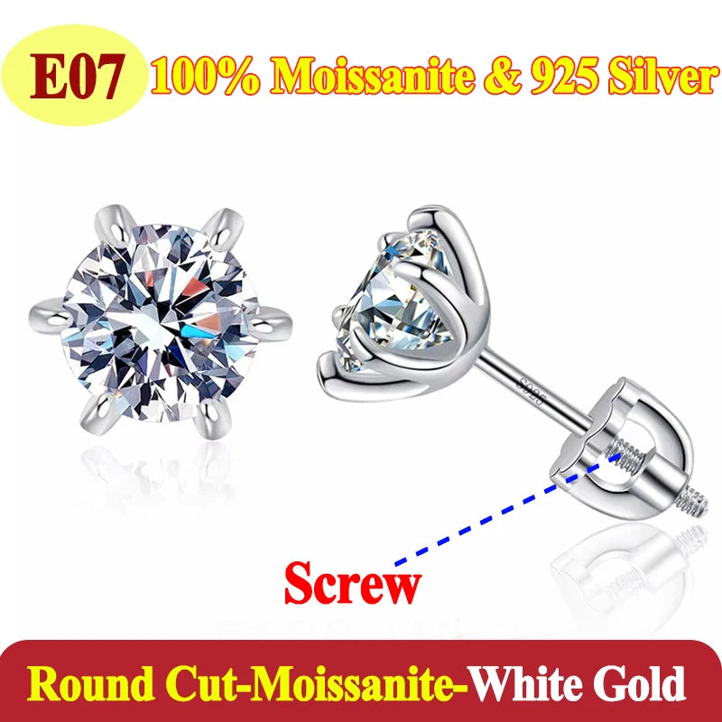 Luxury 0.5-3 Carats Marquise Heart Pear Moissanite Women Diamond Earring Stud 925 Sterling Silver Earrings for Women Jewelry New