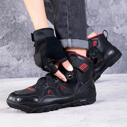 New Motorcycle Boots Men Breathable Anti Slip Wear-resistant Motos Ankle Length Shoes Motocross Motorcycle Riders Boot QK999