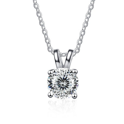 JoyceJelly 1ct 2ct Moissanite Pendant Necklace For Women Top Quality 925 Sterling Silver Wedding Party Bridal Fine Jewelry Gift
