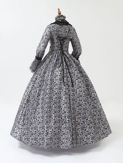 Cosplay Marie Antoinette Dress Medieval Flare Sleeve Victorian Party Formal Gown Renaissance Gothic Floral Robe