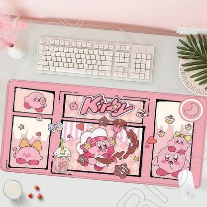 HD Printing Mouse Pad Laptop Extended protective Pad Computer Game Mousepad Cartoon K-Kirby PC Accessories Keyboard XXL Desk mat