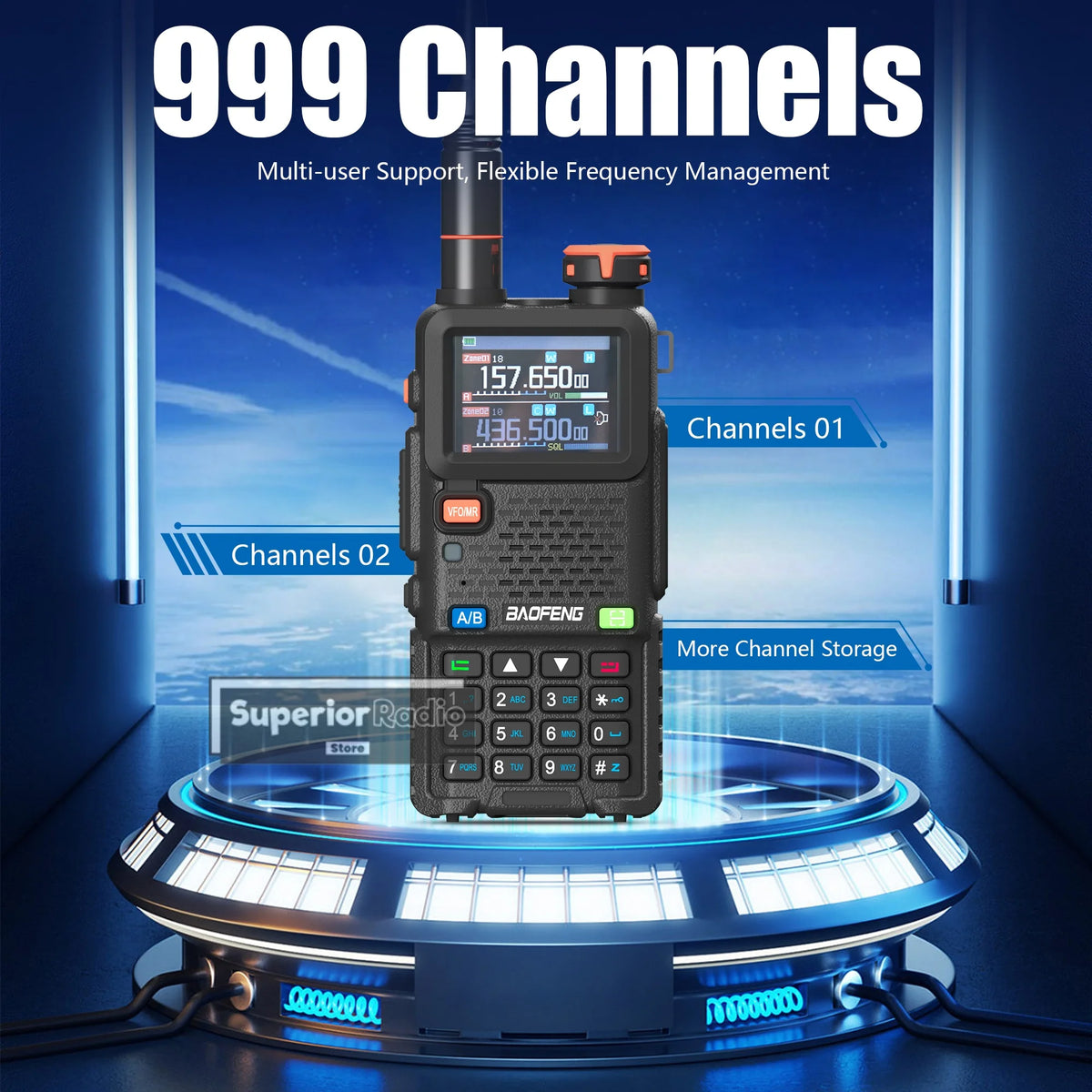 2/4PCS Baofeng UV-5RM 10W Walkie Talkie  Wireless Copy Frequency  Long Rang Type-C Charge Long Range FM Flashlight Two Way Radio