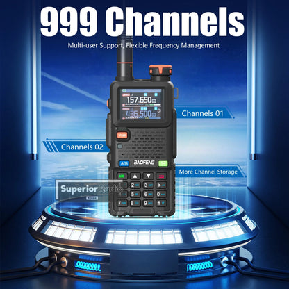 2/4PCS Baofeng UV-5RM 10W Walkie Talkie  Wireless Copy Frequency  Long Rang Type-C Charge Long Range FM Flashlight Two Way Radio