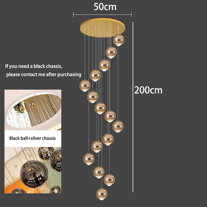 Modern Home Decor LED Lights Pendant Light Lamps for Staircase Chandeliers for Living Room Hanging Light Indoor Lighting