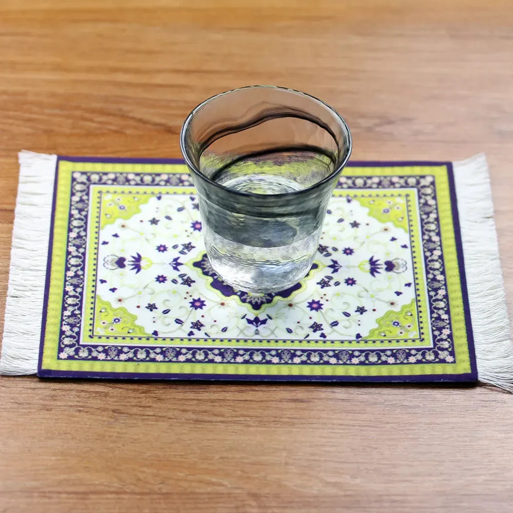 Woven flower Persian carpet small coaster wholesale merchants cheap mouse pad desk mat retro style rubber non-slip computer mats