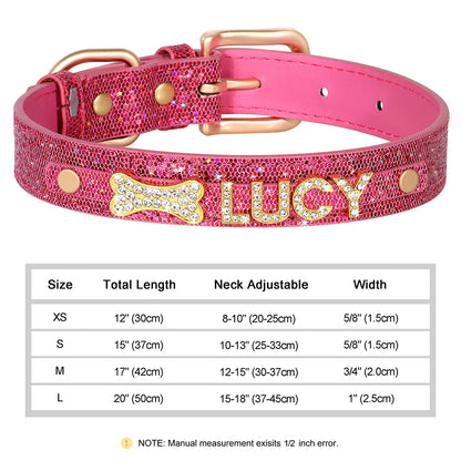 Personalized Small Dogs Chihuahua Collar Bling Rhinestone Dog Collars Free Custom Pet Dogs Cats Name Charms Pet Accessories