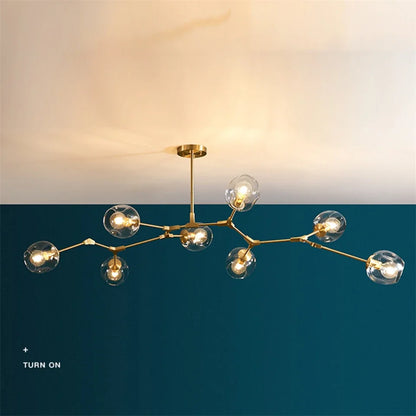 Italy Designer LED Modern Pendant Lights Branching Ceiling Lamp Chandelier Glass Lampshade Suspension Lighting Kitchen Dining