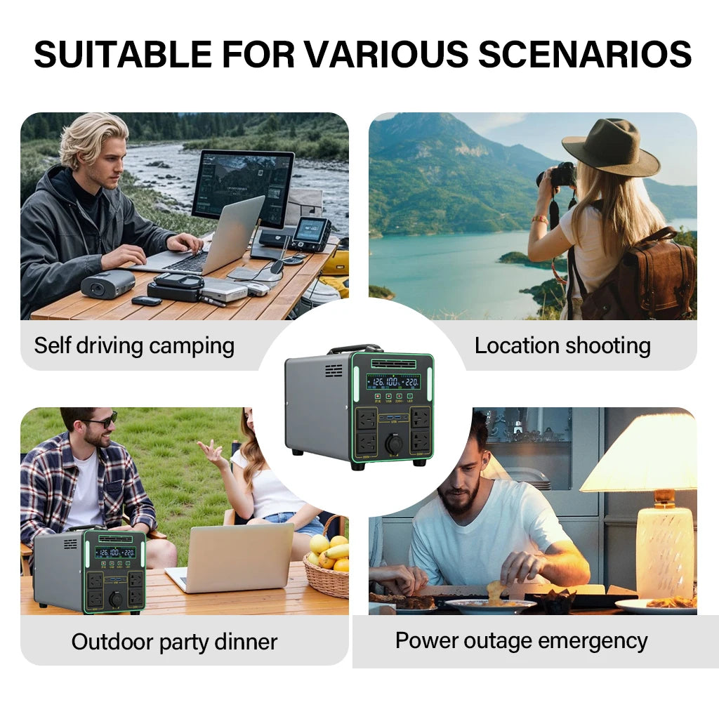 6000W Portable Power Station For Outdoor Camping And Home 5500WH Lifepo4 Battery Solar Generator Emergency Supply