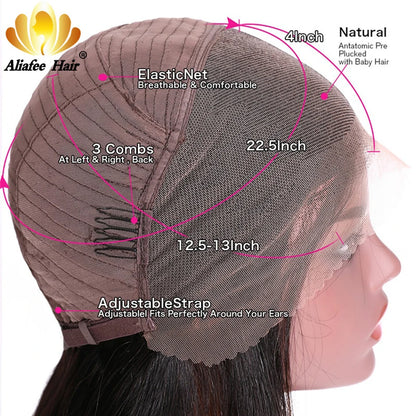 Hot Sale Highlight Natural Black Warm Brown Honey Blonde Bob Straight Shoulder Length Hair Wig 13x4 Lace Frontal Human Hair Wigs