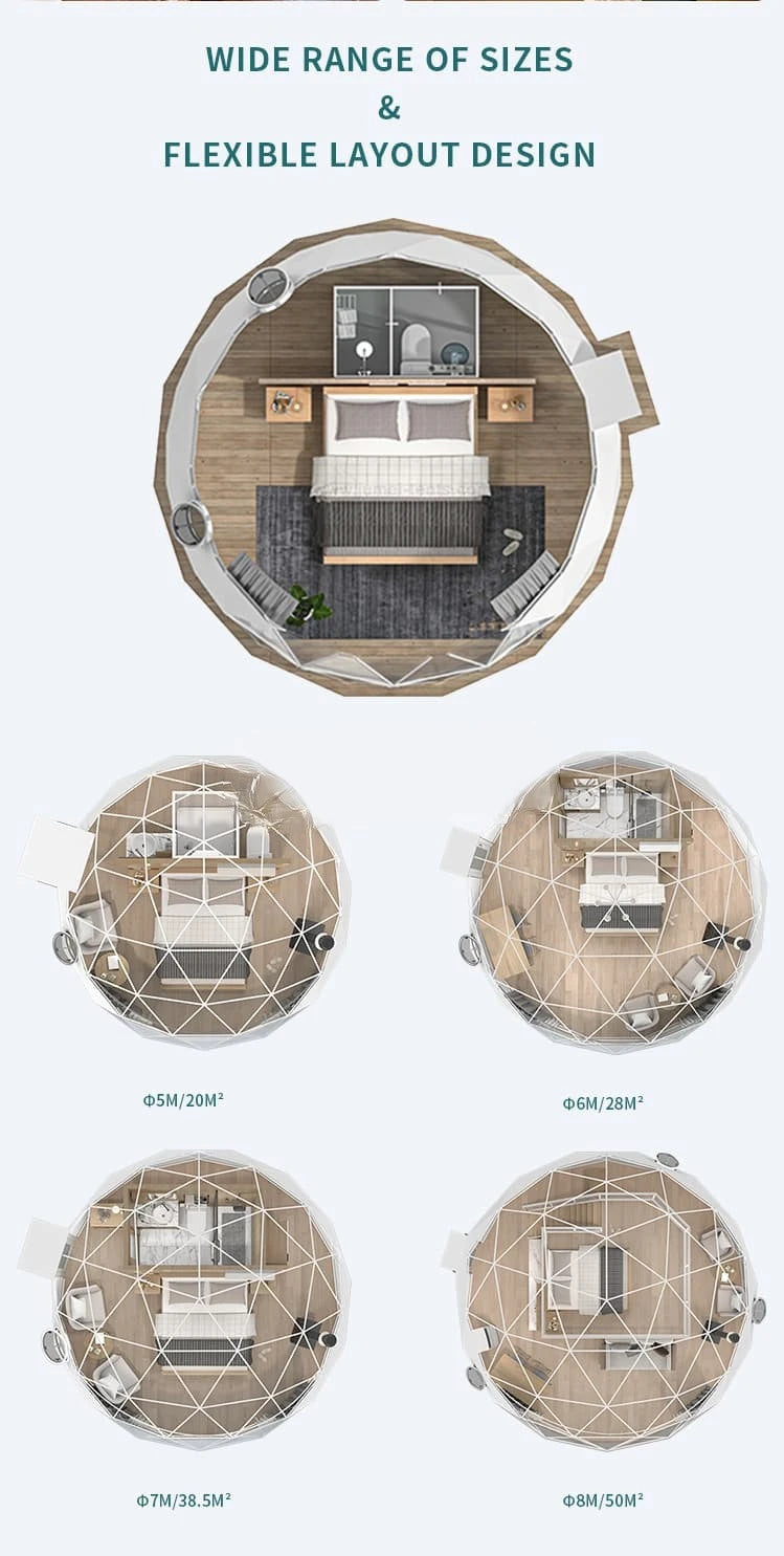 Custom 2026 Luxury Waterproof Glamping Igloo Glass Geodesic Dome Tent For Resort