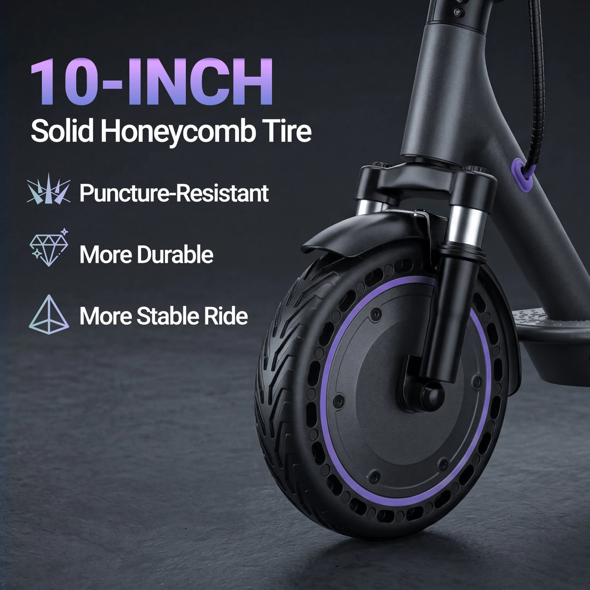2026 NEW 10‘’ Electric Scooter for Adults 500W Powerful Motor 22 Miles Long Range Dual Braking System 22Mph Max Speed Foldable E Scooter with Solid Tires APP Control