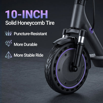 2026 NEW 10‘’ Electric Scooter for Adults 500W Powerful Motor 22 Miles Long Range Dual Braking System 22Mph Max Speed Foldable E Scooter with Solid Tires APP Control