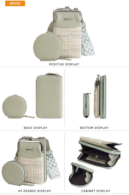 Baellerry New Big Capacity Women Phone Bags Crossbody Shoulder Female Composite Bag Handbag Zipper Coin Pocket Women's Wallet
