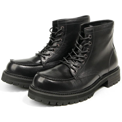 Vintage Work Boots Men's Winter High-top Leather Boots Men Mid-top Short Boots