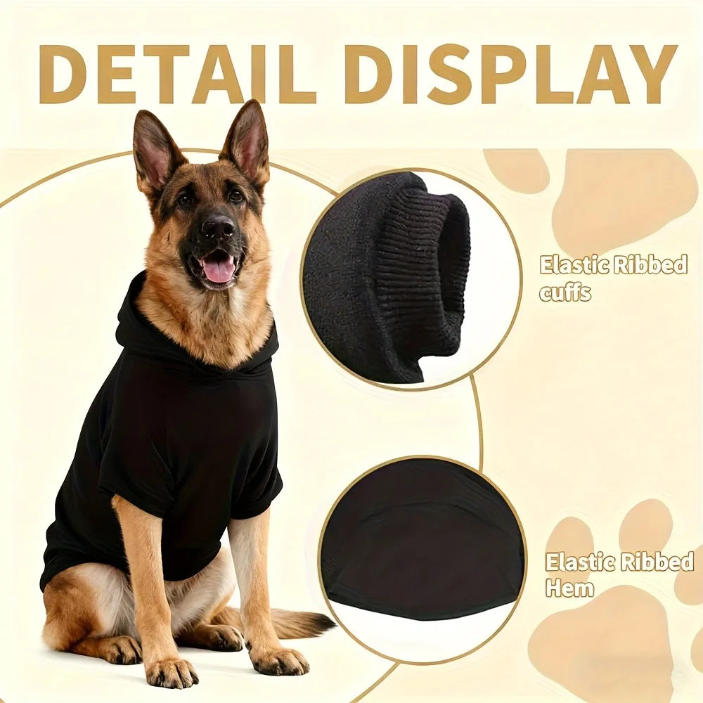 Security Printed Handsome Dog Hoodie Warm Pet Sportswear Medium and Large Dogs Outdoor Safety Pet Clothing  Dog Clothing