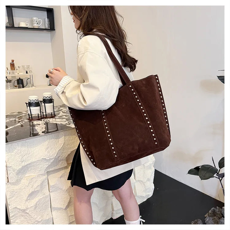 Fashion Microfiber Solid Sewing Shoulder Bags 2025 High Quality Retro Sweet Handbags Brand Sequined Large Capacity Bag for Women