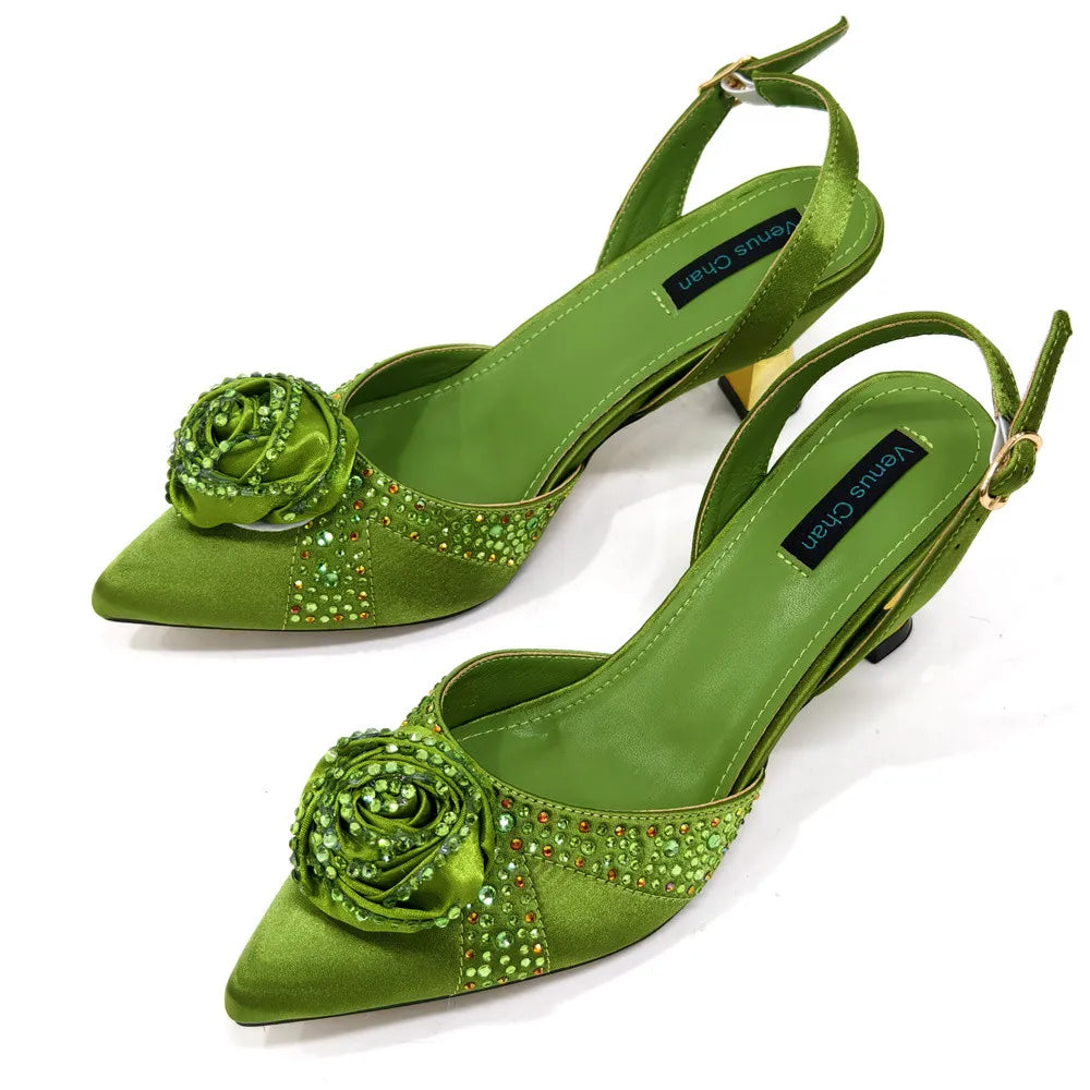 Doershow Beautiful High Quality African Style Ladies Shoes And Bags Set Latest Silver Italian Shoes And Bag Set For Party