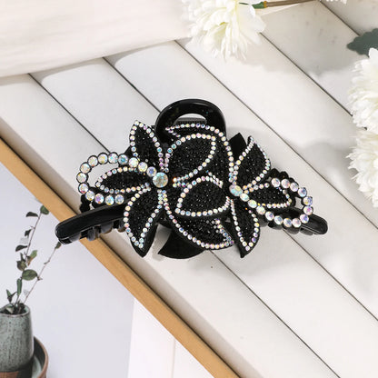 AWAYTR New Flower Hair Claws Clips Hairpins For Girls Women Fashion Rhinestone Hairgrip Barrettes Hair Crab Hair Accessories