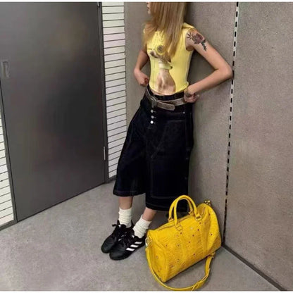 Luxury Large-capacity Travel Handbag For Women Versatile Crocodile Pattern Crossbody Bag Fashion Diamond Design Commuter Bag