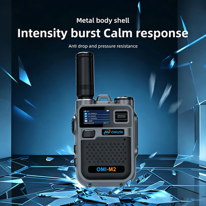 OMIZN Walkie Talkie 5000 KM Network Radio Long Range Professional 4G Camping LED Lighting Rechargeable Hiking and Camping M2