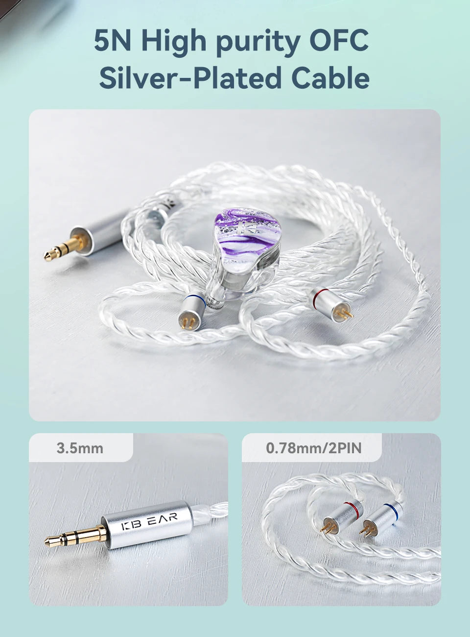Wired Headphones For Games Live Streaming KBEAR KB08 Mirage IEMS In Ear Earphones 1DD 1BA 2 Micro-Planar Magnetic Drivers HiFi