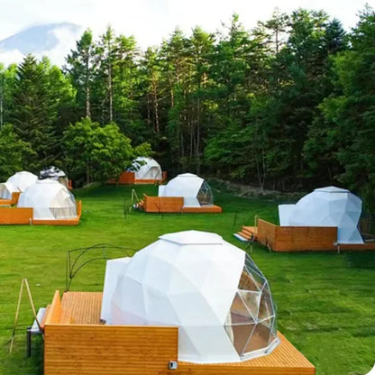 Geodesic Dome Manor Greenhouse Tent Leisure Resort Vacation Outdoor Glamping Round Tent Transparent Starry Sky Luxury Hotel Dome