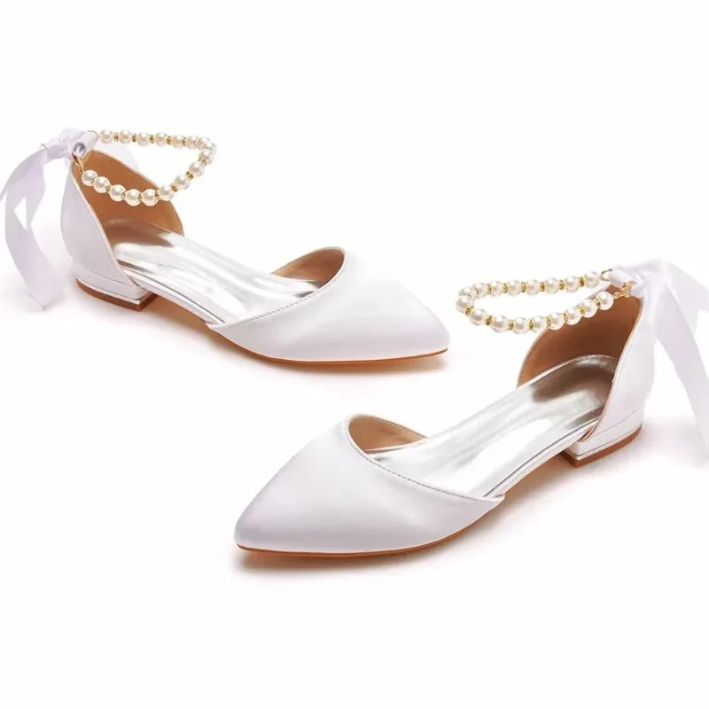 Summer New Women Shoes Fashion Pointed Tip Flat Sandals for Woman Elegant Dress Wedding Shoe Luxury Designer Shoes Zapatos Mujer