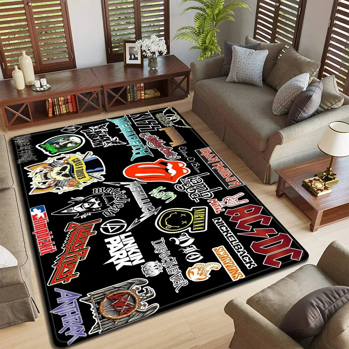 Band logo Music Rock and Roll logo Pattern Carpet Kitchen Mat Doormat Bedroom FloorDecoration LivingRoom Bathroom Anti-slip Rug