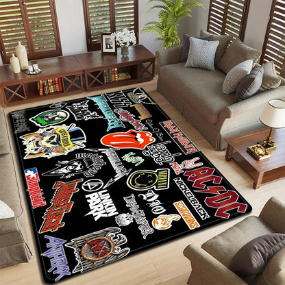 Band logo Music Rock and Roll logo Pattern Carpet Kitchen Mat Doormat Bedroom FloorDecoration LivingRoom Bathroom Anti-slip Rug
