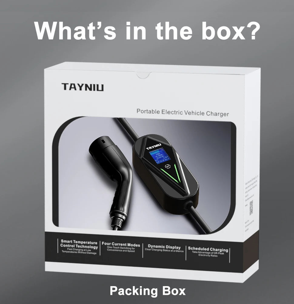 TAYSLA 3.5KW 16A Portable EV Charger NEMA 5-15 Plug TYPE1 SAE J1772 TYPE2 GB/T Electric Car Charger for BYD Geely EX2 Changan