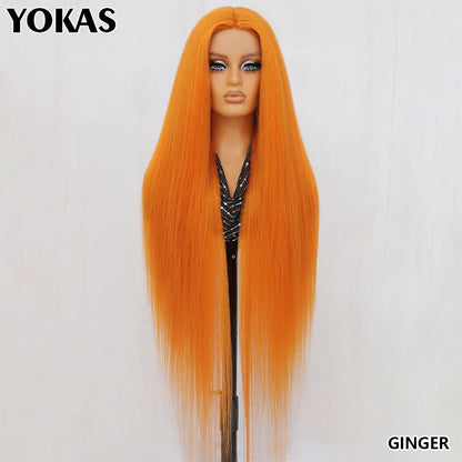 40 Inch Synthetic Lace Front Wigs For African Women T Part Lace High Temperature Fiber Straight Lace Wigs For Afro Female