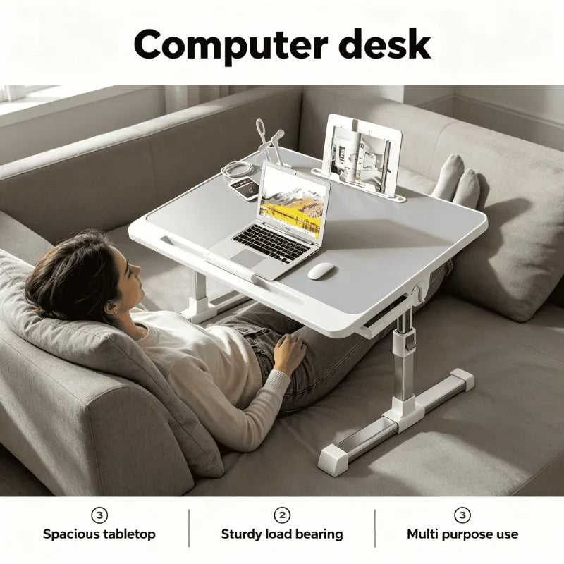 Bedroom Office Desk Compact Computer Study Height Adjustable Folding Laptop Bed Table Portable Computer Desk Student Dorm