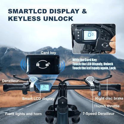 Electric Bike for Adults, 750W Peak Ebike, 40Miles 25MPH Electric Mountain Bike, 24''/26" Adult Electric Bicycle with 36V Battery, 21 Speed, Full Suspension, UL 2849 Certified