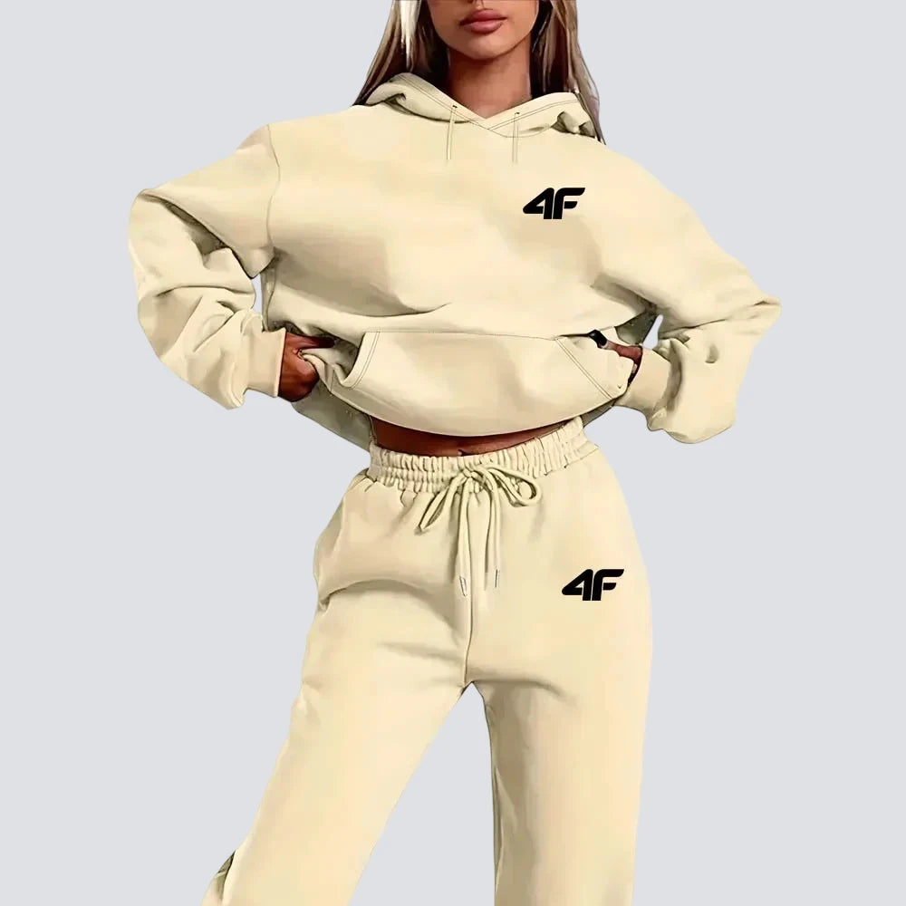 Women Tracksuit Autumn Winter Hoodies Trousers 2PCS Suit Sports Jogging Street High Quality Clothes Pants Sets Casual Fitness